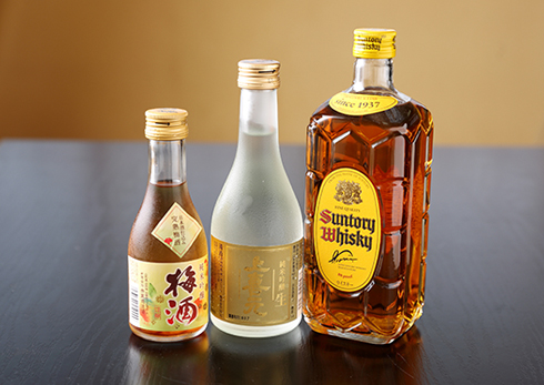 日本酒・梅酒・焼酎・ウイスキーの写真